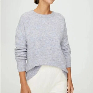 Aritzia The Group by  Babaton Thurlow Wool Knit Sweater Crewneck Blue Size Small